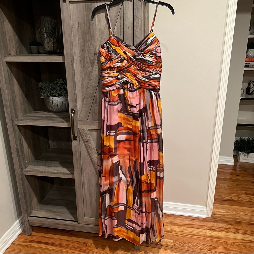 Decode 1.8 Spice Red Sleeveless Muticolor Long Maxi Style Fancy Dress